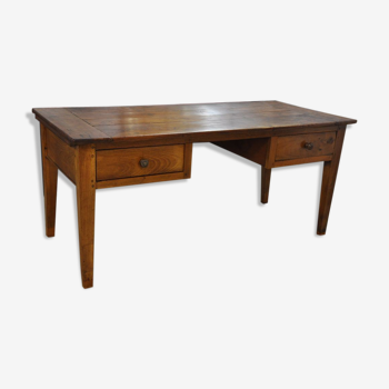 Bureau plat ancien en merisier