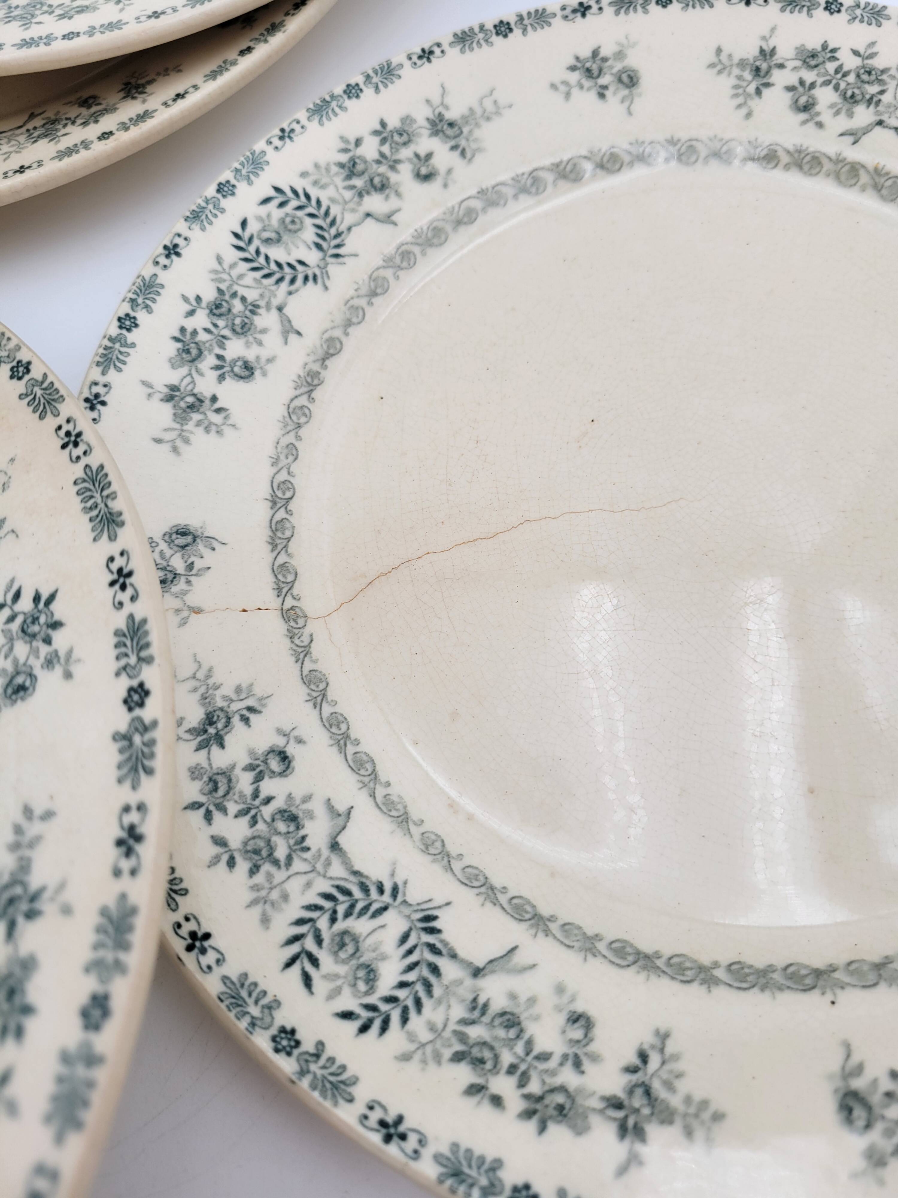 Antique Terre de Fer tableware set