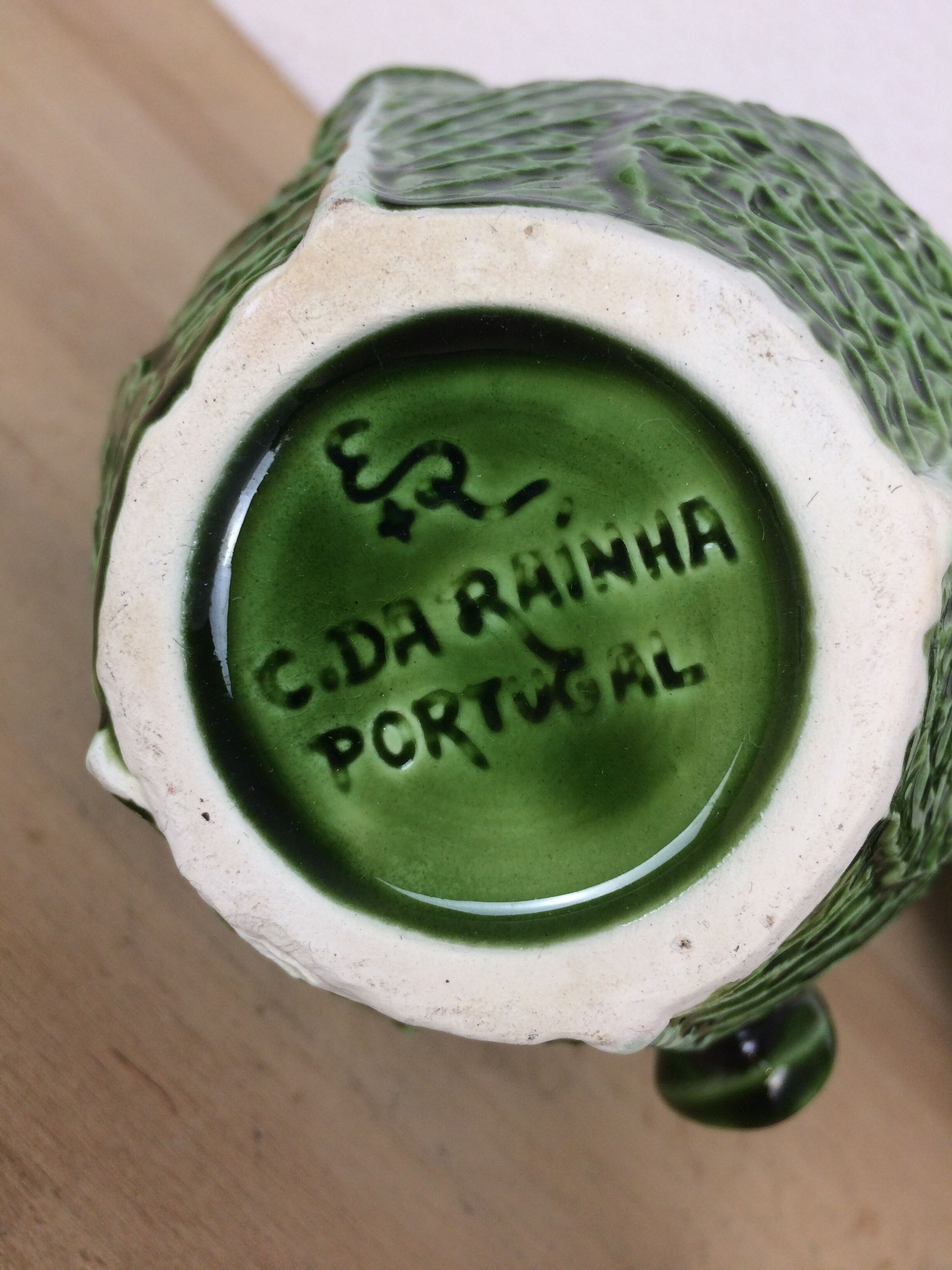 Ceramic cabbage tea set, 6 cups, teapot