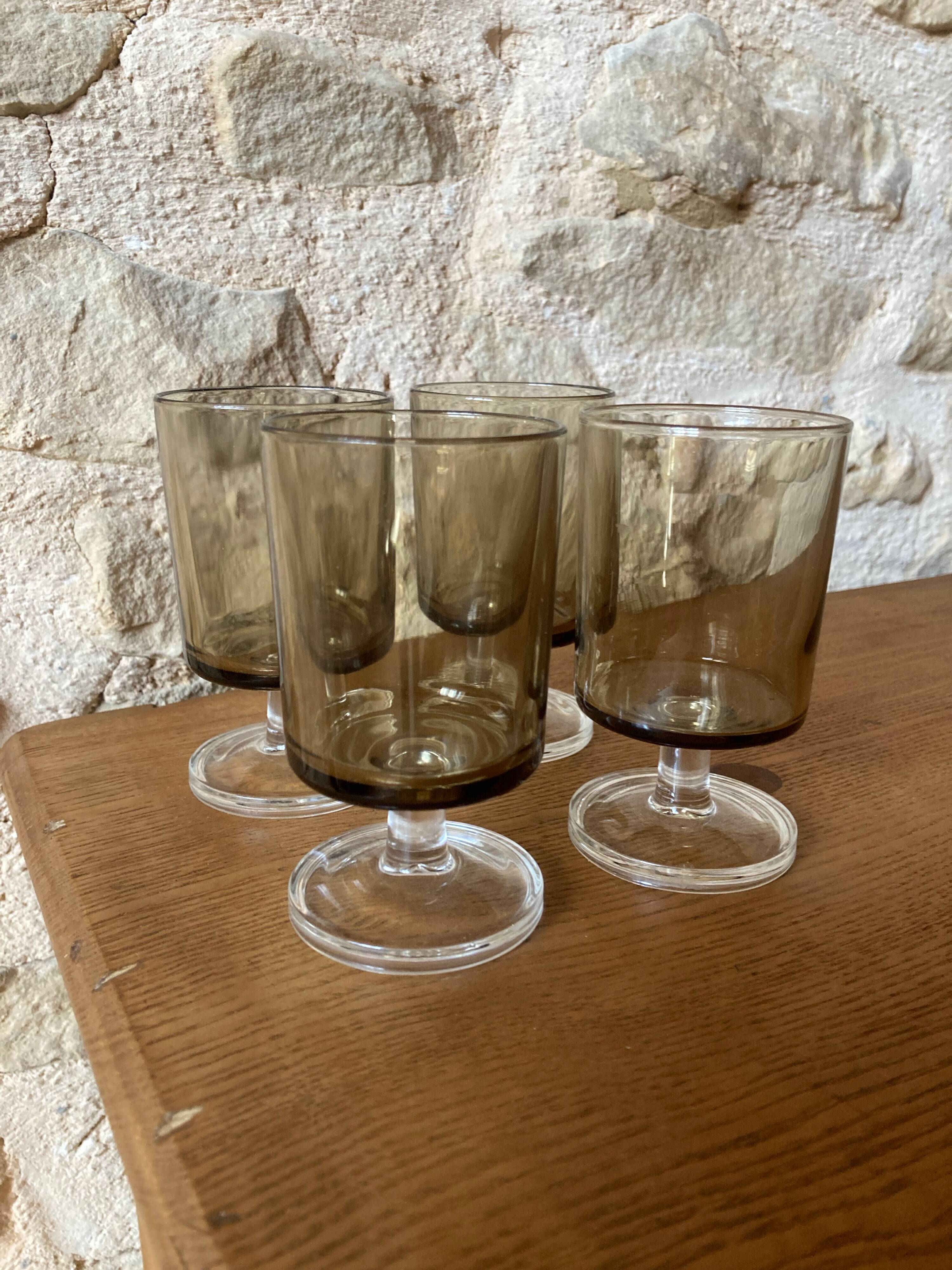 4 Luminarc stemmed glasses, Sweden model, 1970s