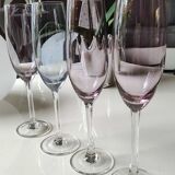 Lot 4 multicolored champagne flutes