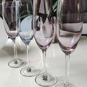 Lot 4 multicolored champagne flutes