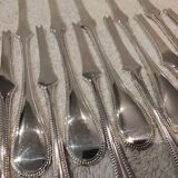 6 silver-plated lobster picks by Christofle, Perles pattern