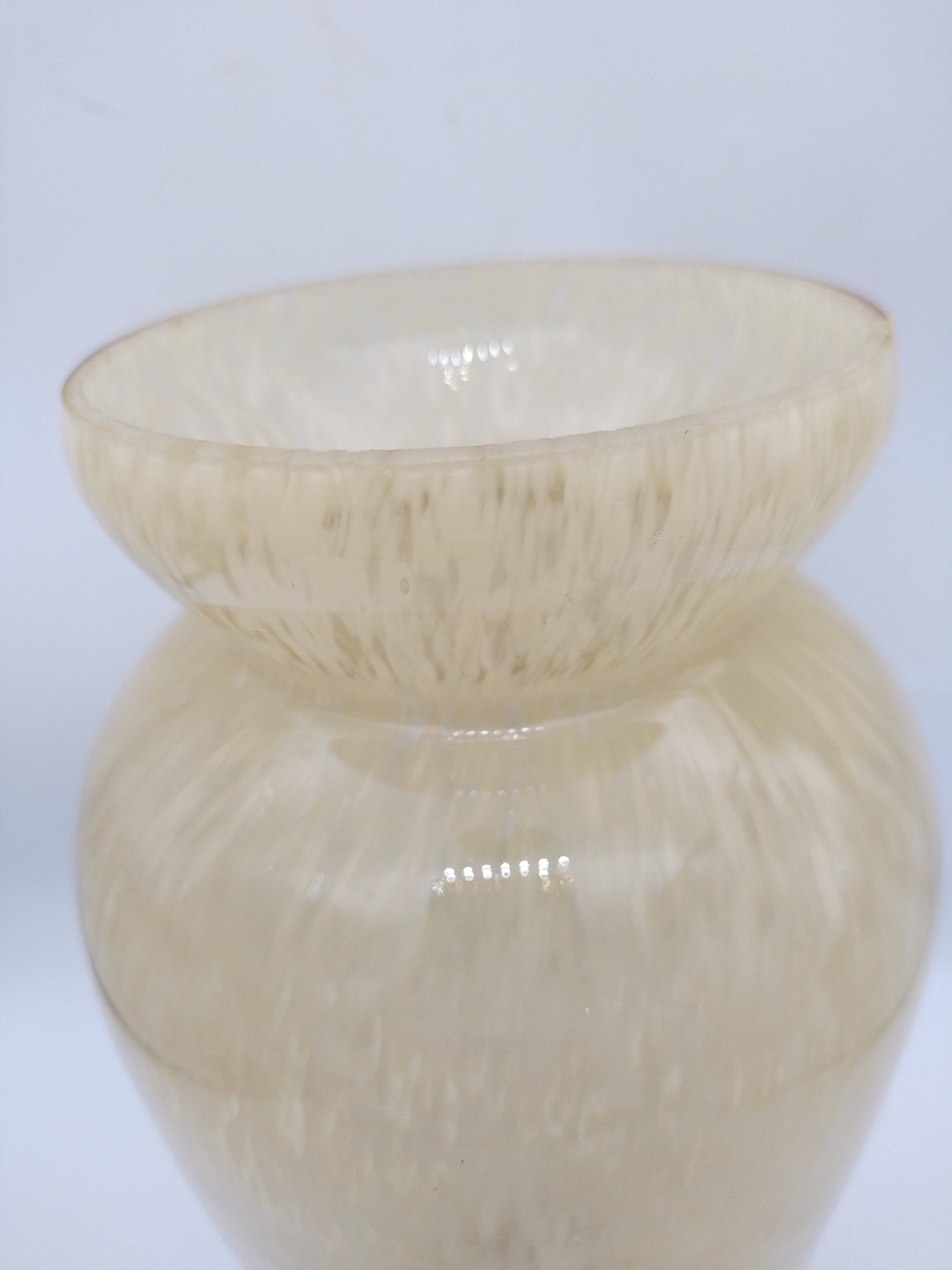 Speckled glass vase. Clichy glass.