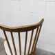 Pair of Baumann Menuet chairs, Honey patina, White skai seat