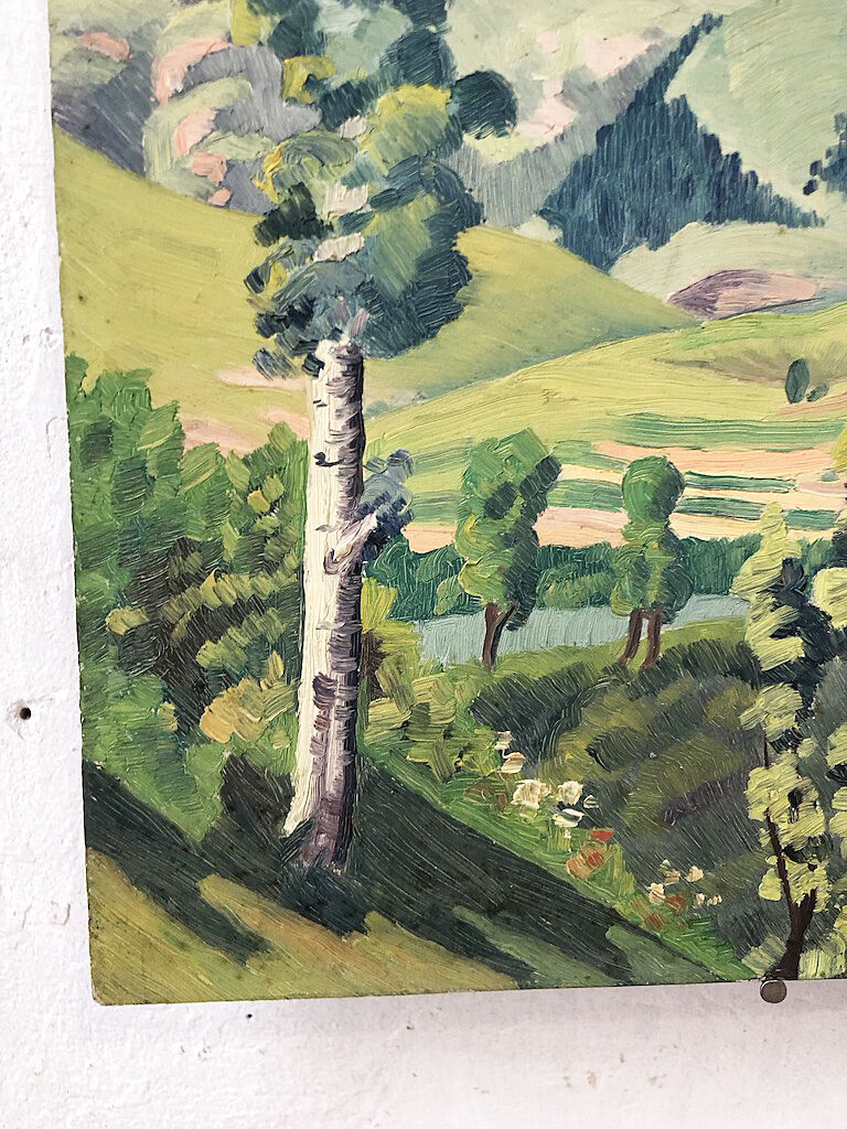 Oil painting landscape mountain 1939