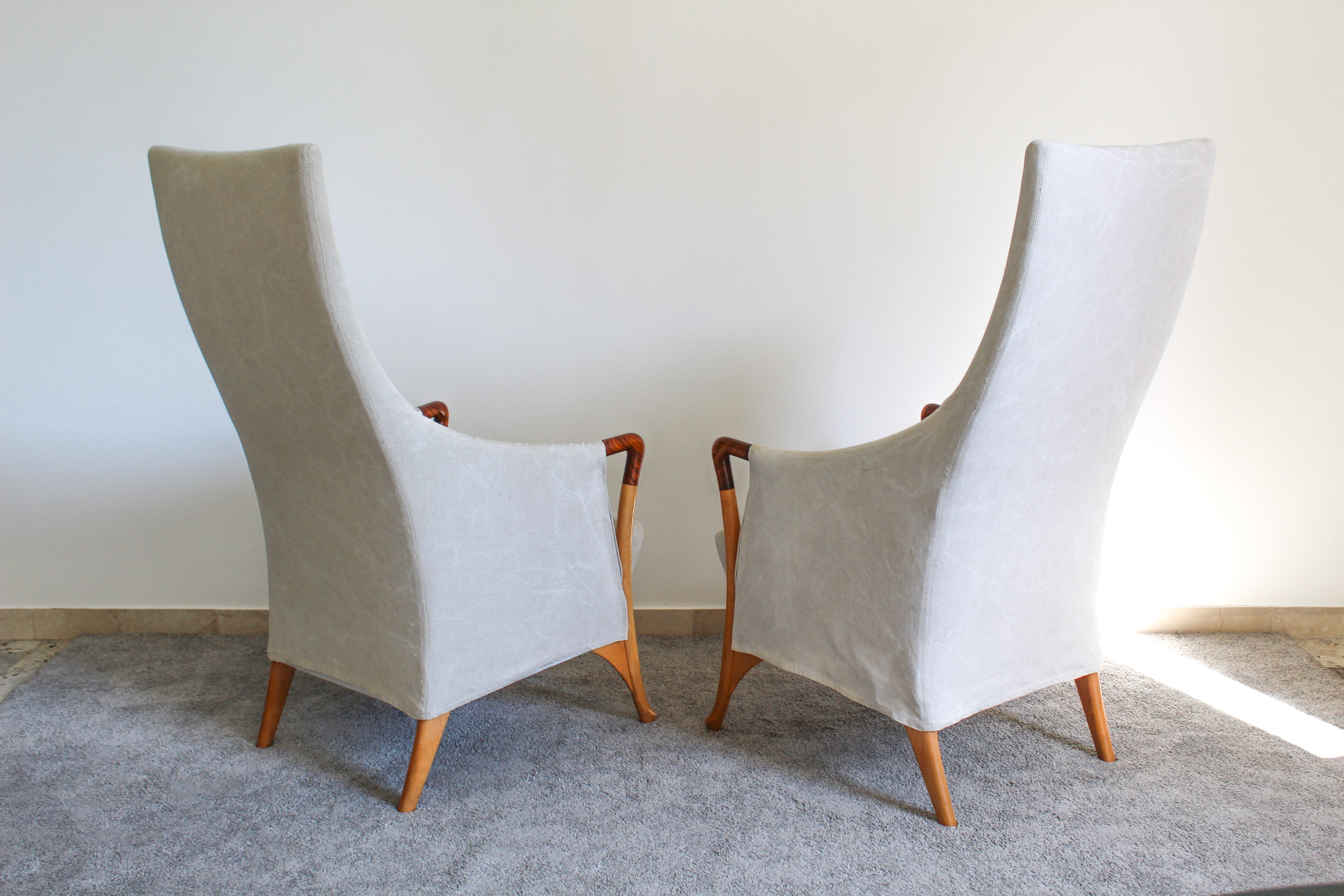 Pair of Armchairs "Progetti" Umberto Asnago for Giorgetti, signed, italy 1980s