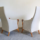 Pair of Armchairs "Progetti" Umberto Asnago for Giorgetti, signed, italy 1980s