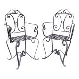 Ensemble de chaises en fer forgées artisanales