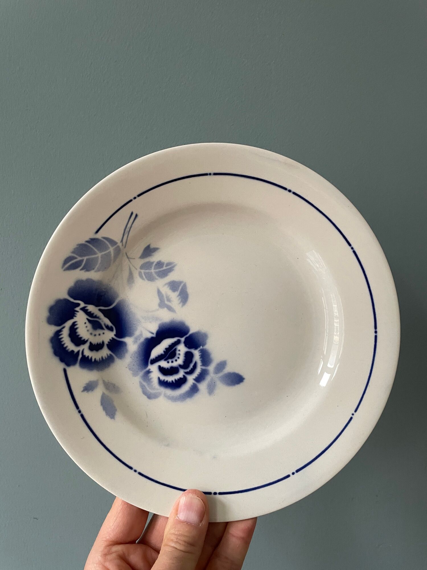 Set of 8 vintage st Amand flat plates made in France