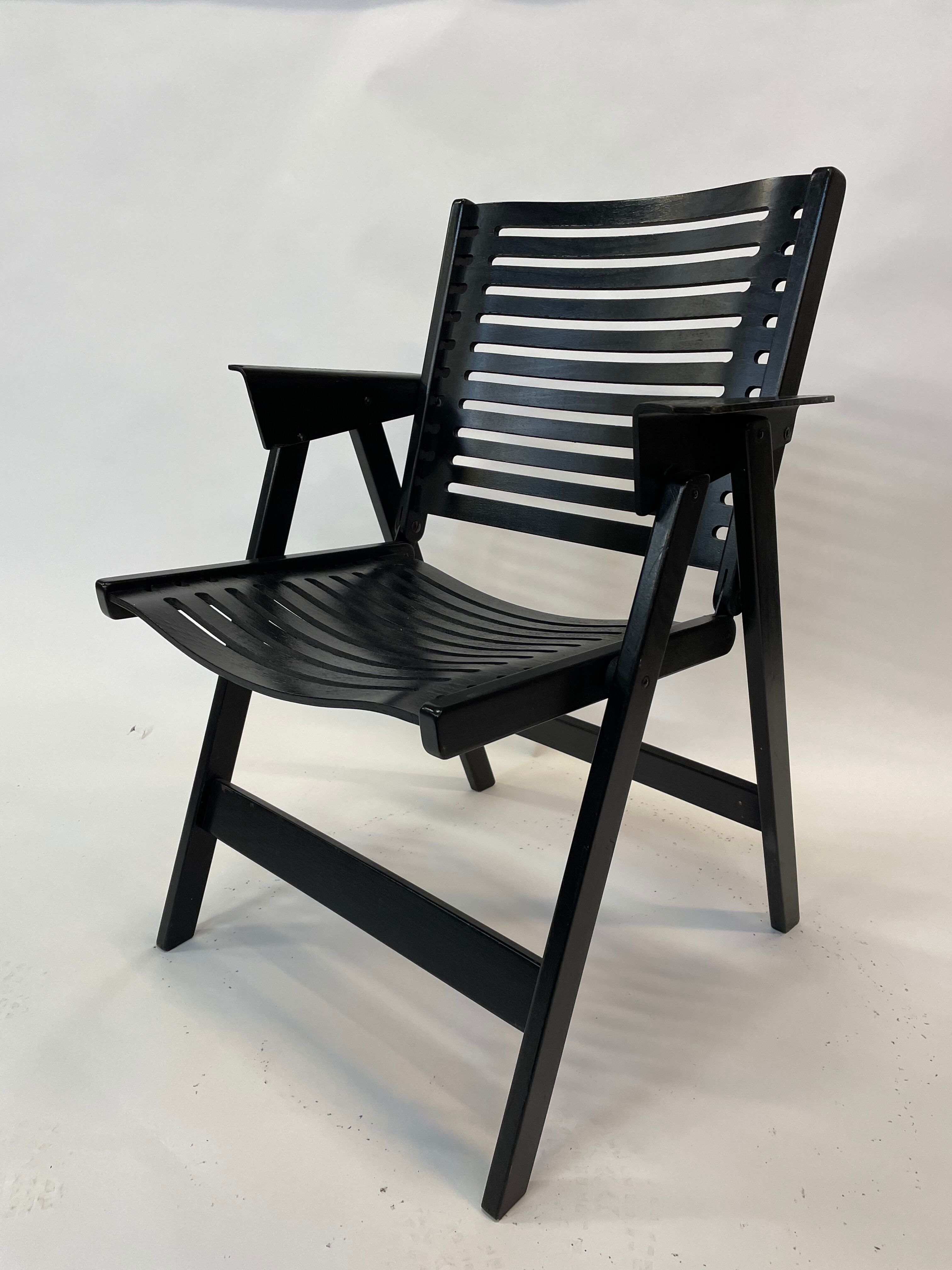 Niko Kralj Slovenian Rex Plywood Folding Chair for Stol 1950s in Black