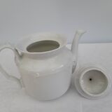 White earthenware teapot