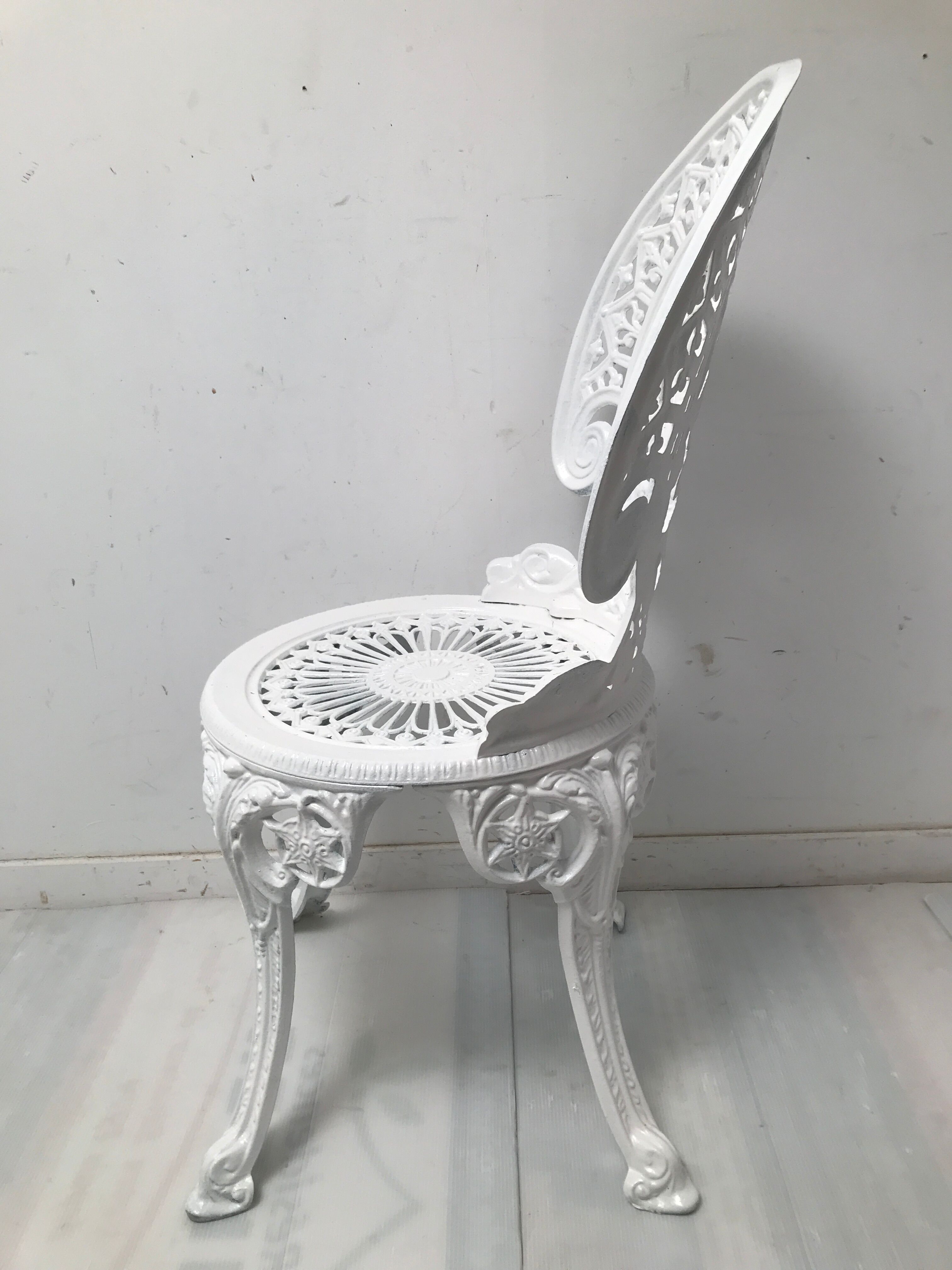 Old white rock garden furniture