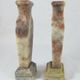 pair of small vases in hard stone carved Chinese China
