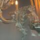 Venetian chandelier in colorless Murano glass, 6 light arms, circa 1940