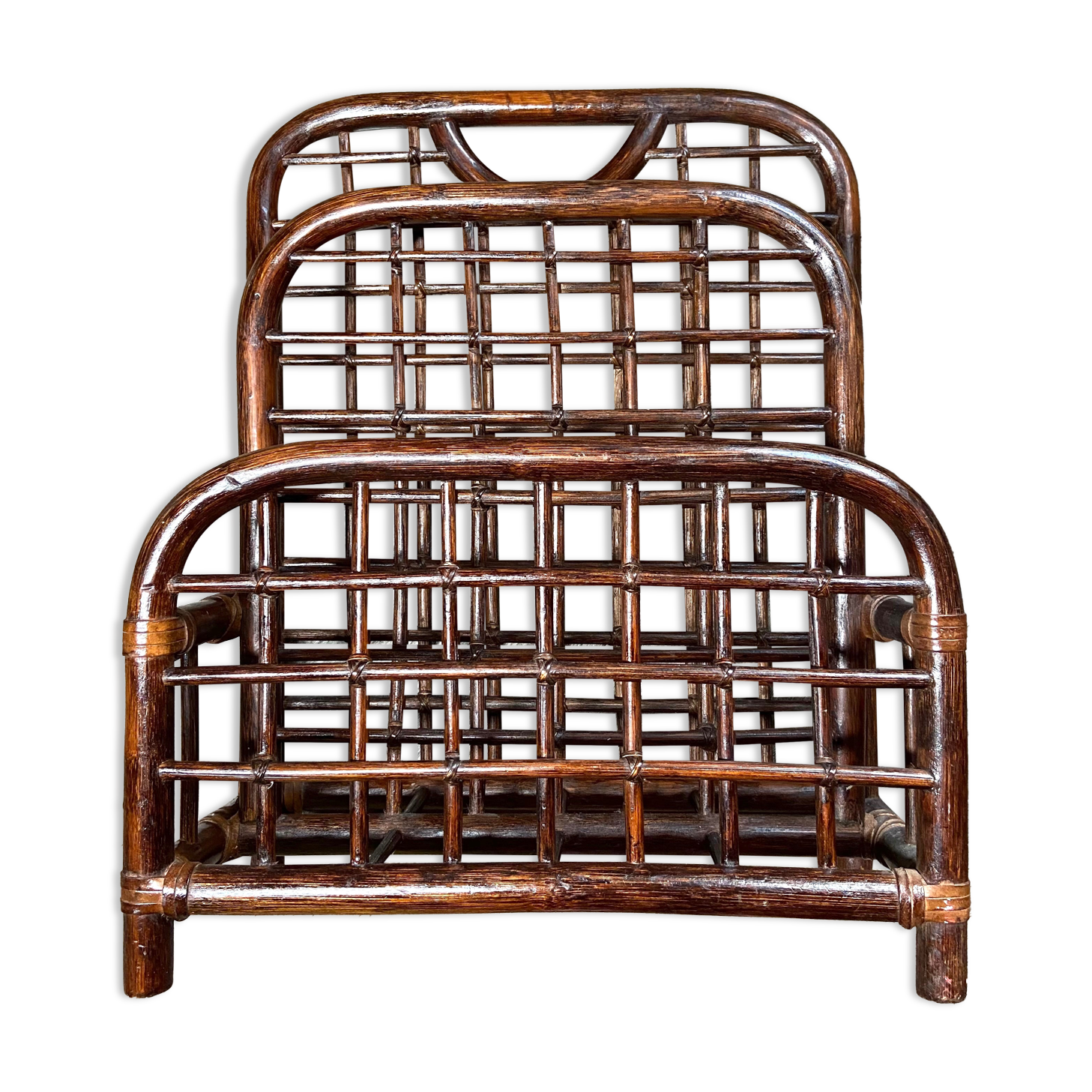 Bamboo and rattan magazine holder