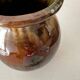 Green flamed stoneware vase
