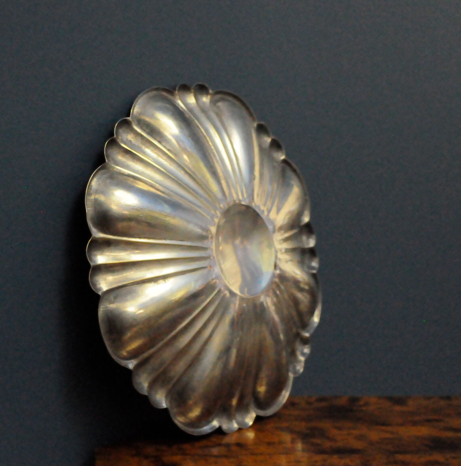 Silver metal fruit plate