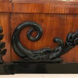 Empire Wall Mirror, Mahogany, Ebonized Carved Decor, South Germany, circa 1810