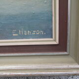 Huile sur toile, E. Hanson, Suède, années 1960