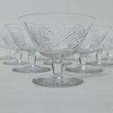 10 crystal champagne glasses from Saint Louis.