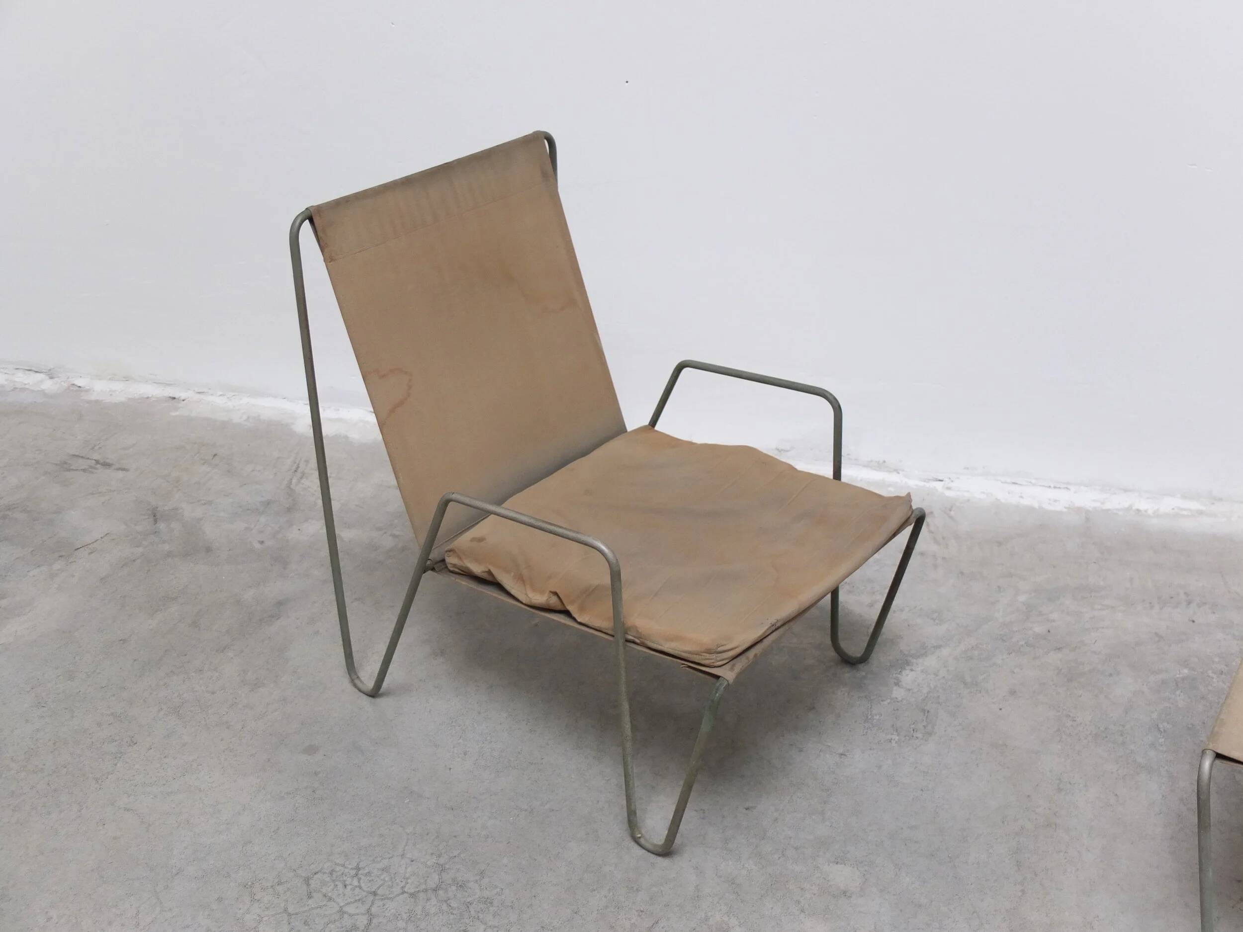 Early 'Bachelor' chair with ottoman by Verner Panton for Fritz Hansen, 1950s