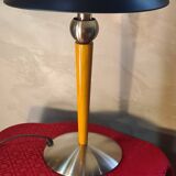 matt black liner desk lamp in wood and metal 49x32 electric ok