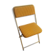 Old folding chair lafuma metal gold with fabric yellow stripes vintage