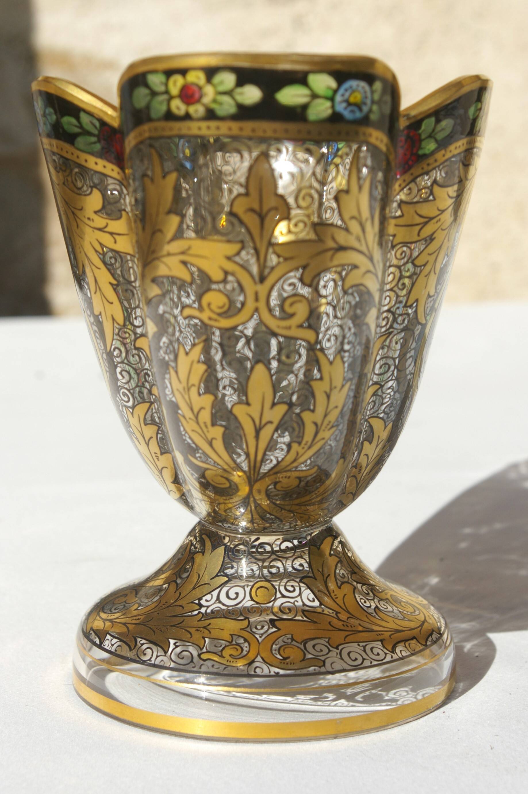 Bohemian Haida Art Nouveau Glass Vase Hermann Pautsch