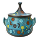 Vintage ceramic soup tureen with floral decoration.