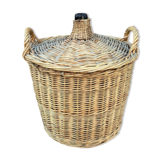 Very big bottle demiojhn wicker 1900