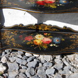 Wall shelf Napoleon III in blackened wood decorated with flowers.