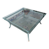 Table basse vintage des années 70 design par Pierre Vandel. Très bon état.