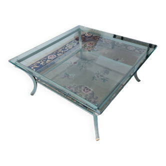 Table basse vintage des années 70 design par Pierre Vandel. Très bon état.