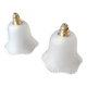 Lot de 2 baladeuses suspensions vintage en verre blanc