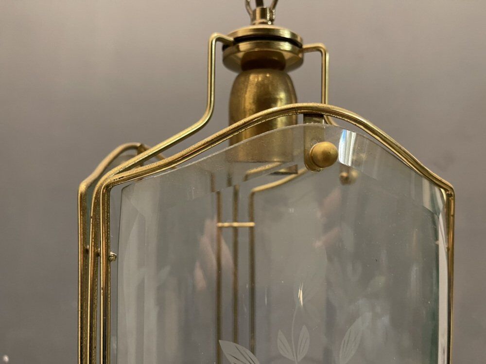 Italian glass brass pendant ceiling lamp