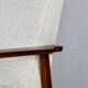 Fauteuil boucle ivoire blanc vintage, années 1970