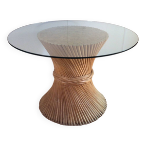 Table à manger ronde - rotin