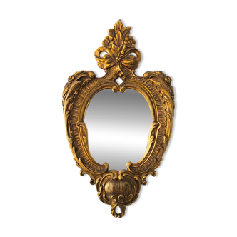 French Louis XVI Style bronze cornucopia mirror