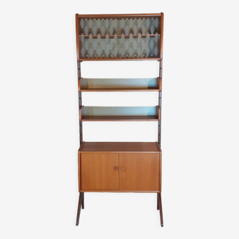 Meuble étagères en teck Ergo, vintage scandinave 1960s