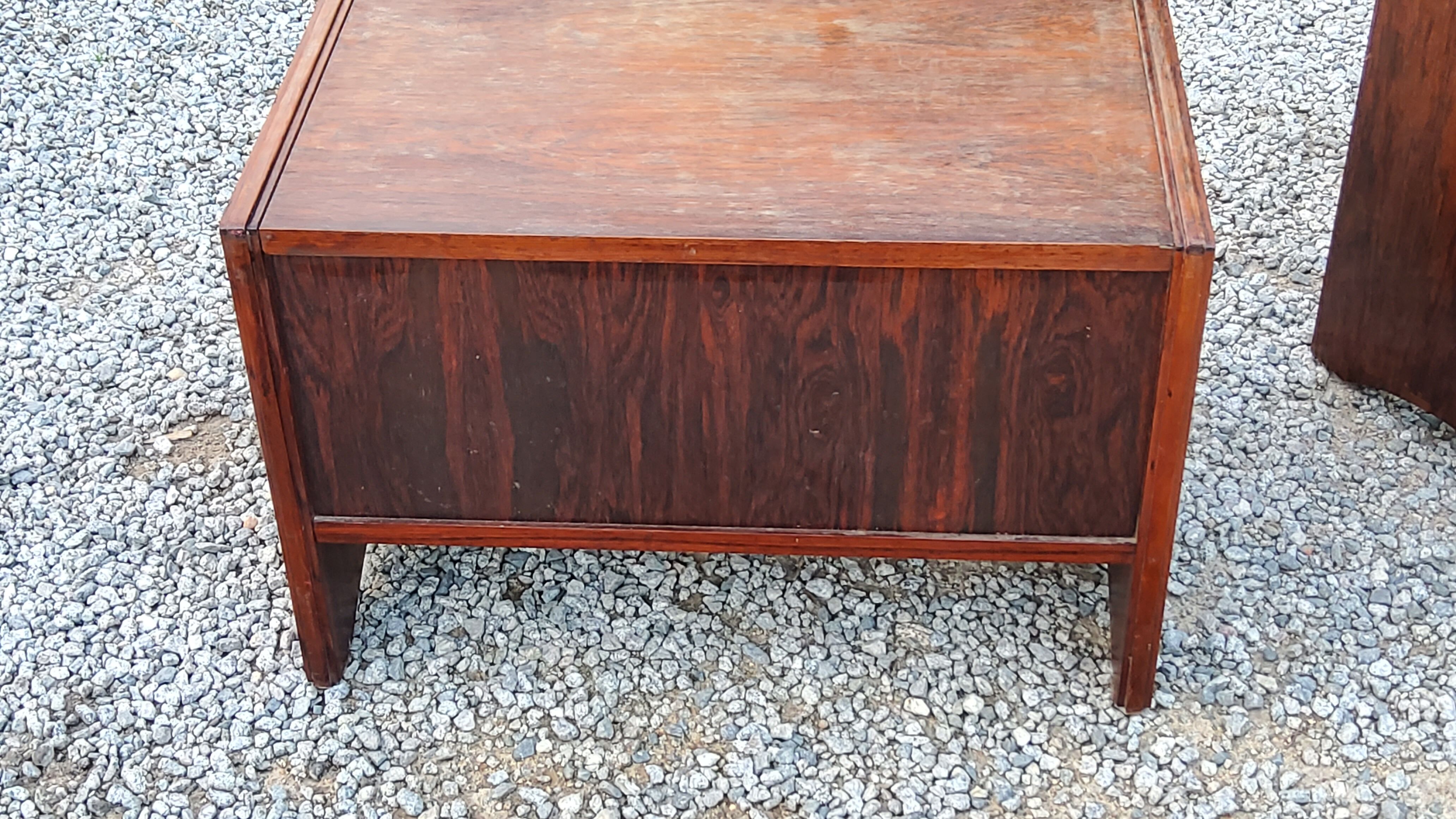 Pair of modernist art deco rosewood bedside tables from the 30s