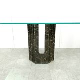 Console en marbre noir par Cattelan Italie, 1980