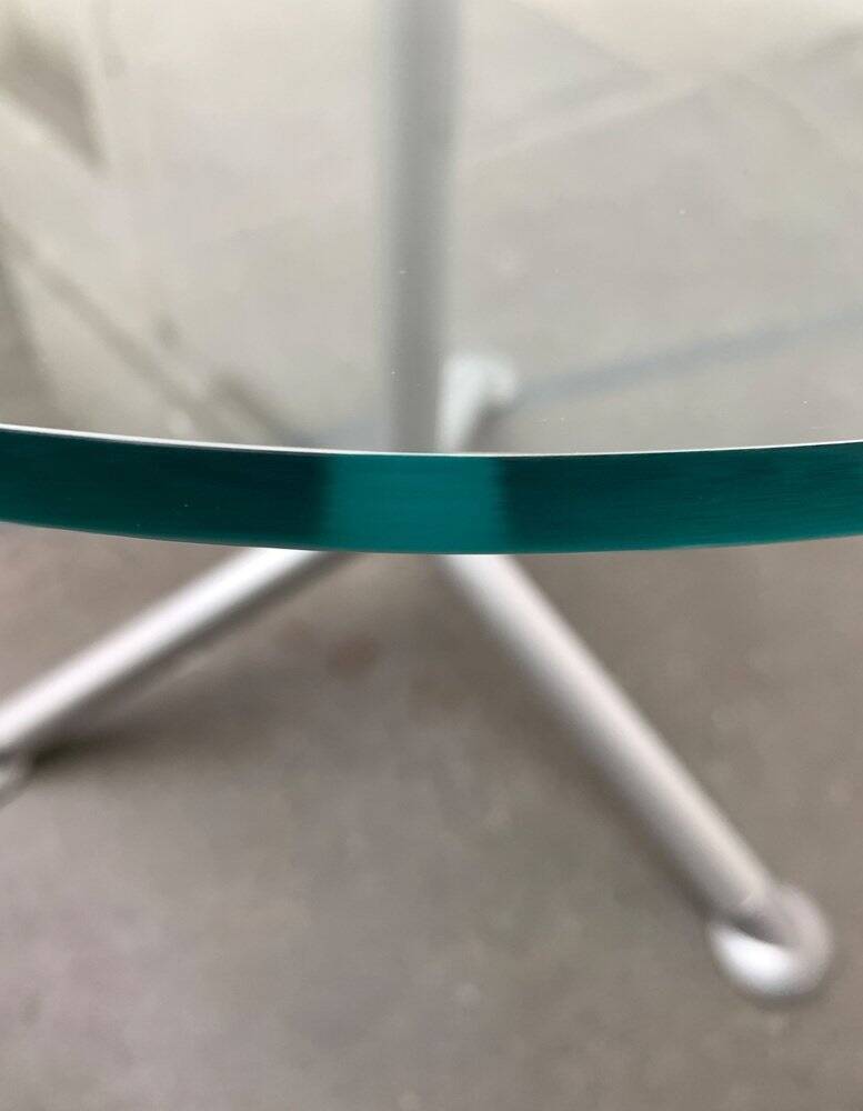 Postmodern Italian side table from the Help series in glass by Paolo Bistacchi for Albed, Milan.