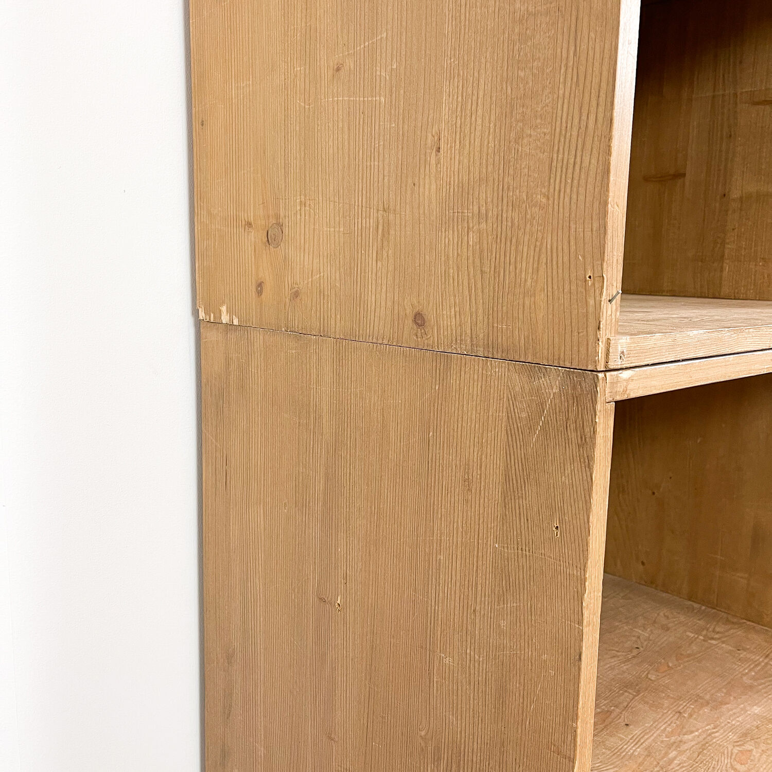 Pine wooden storage shop cabinet