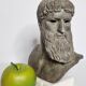 Bust of Poseidon in patinated plaster on plaster base,