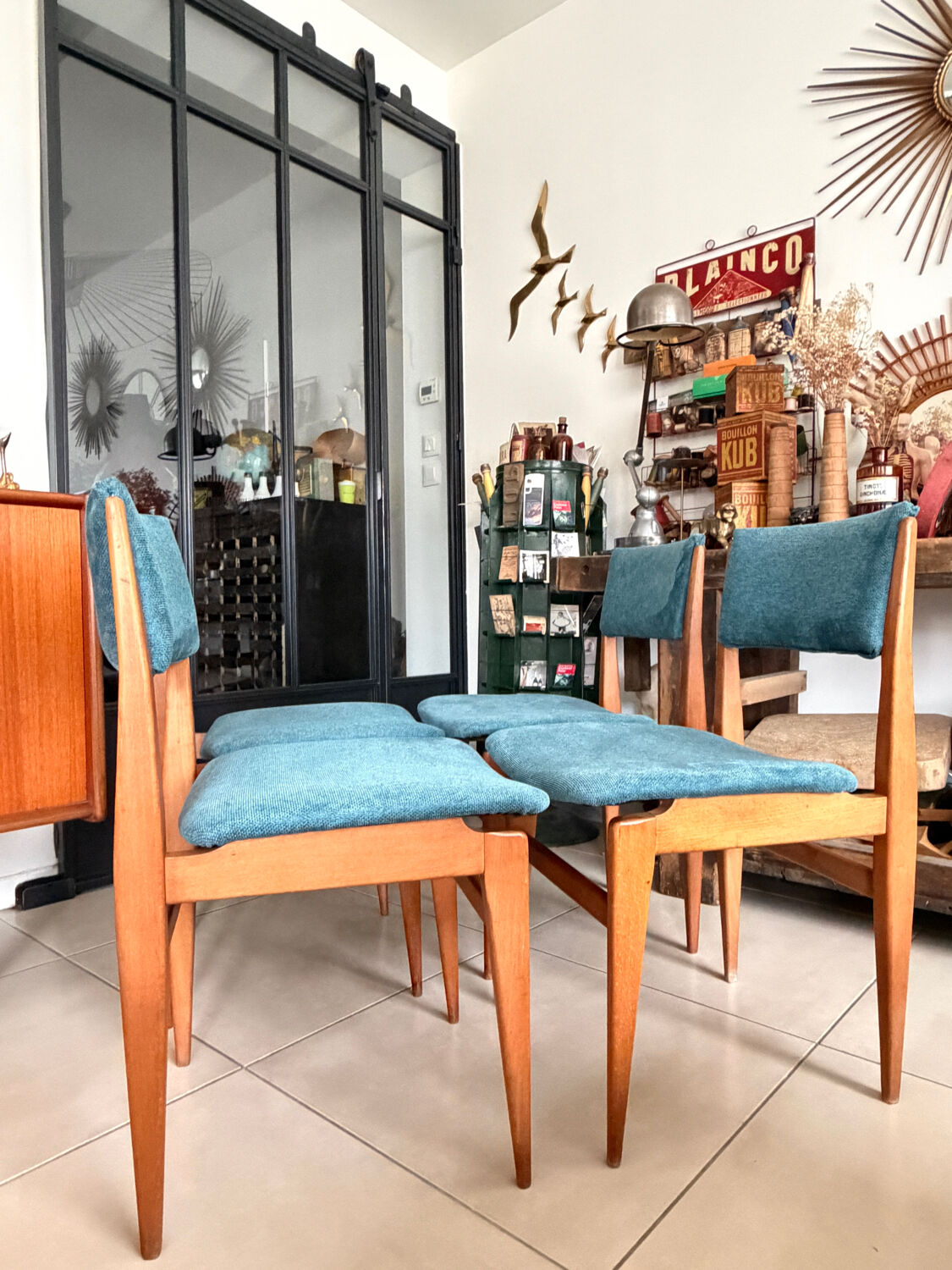 4 vintage Scandinavian style chairs