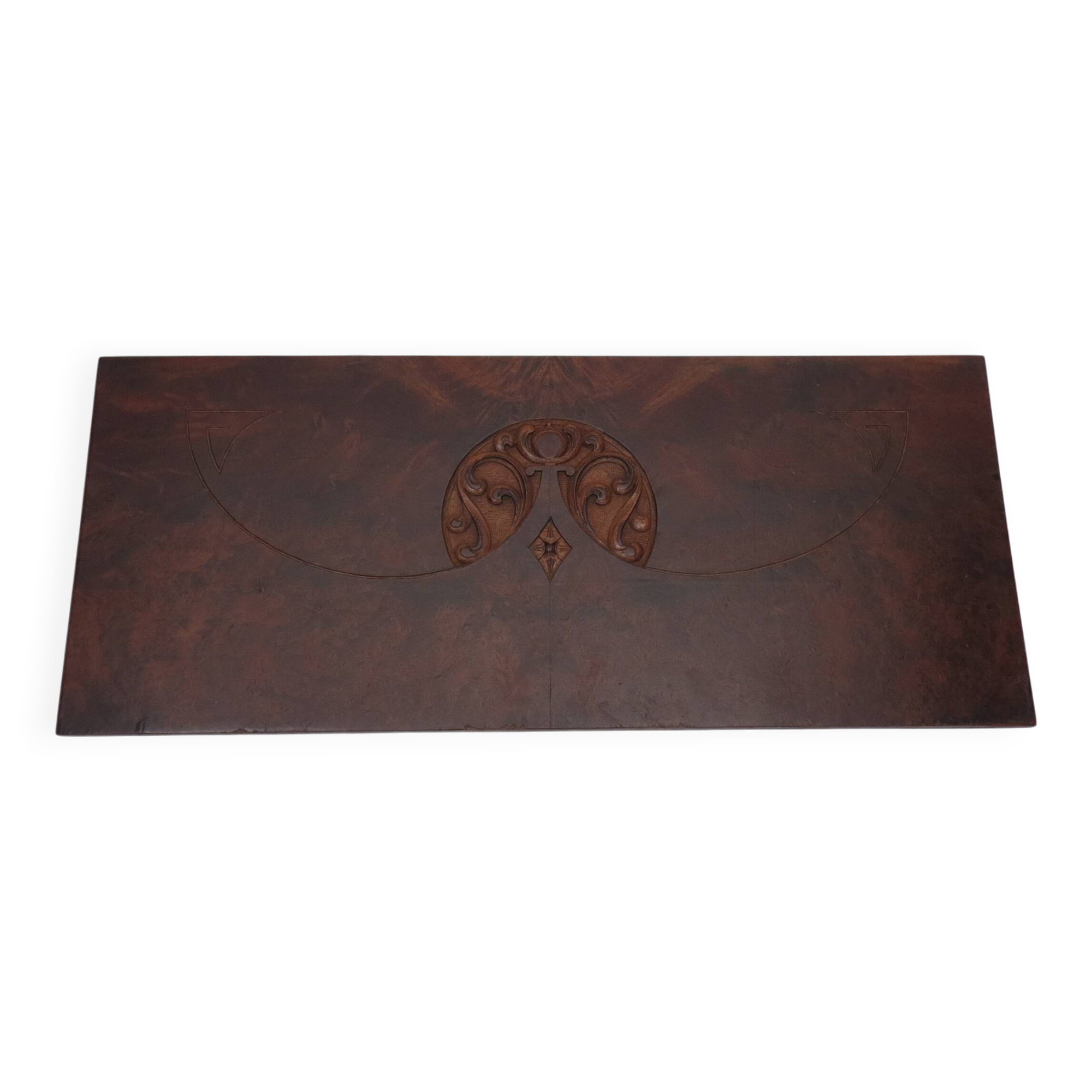 Art Nouveau Secessionist Carved Burr Walnut Wood Wall Hanging 1900