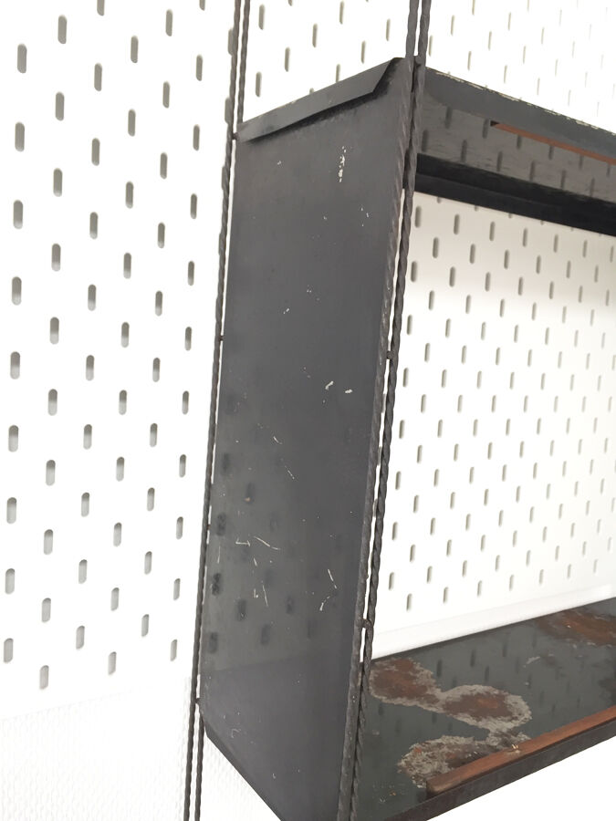 Black metal wall shelf, 1960