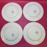 Longwy Longpré 4 old earthenware plates