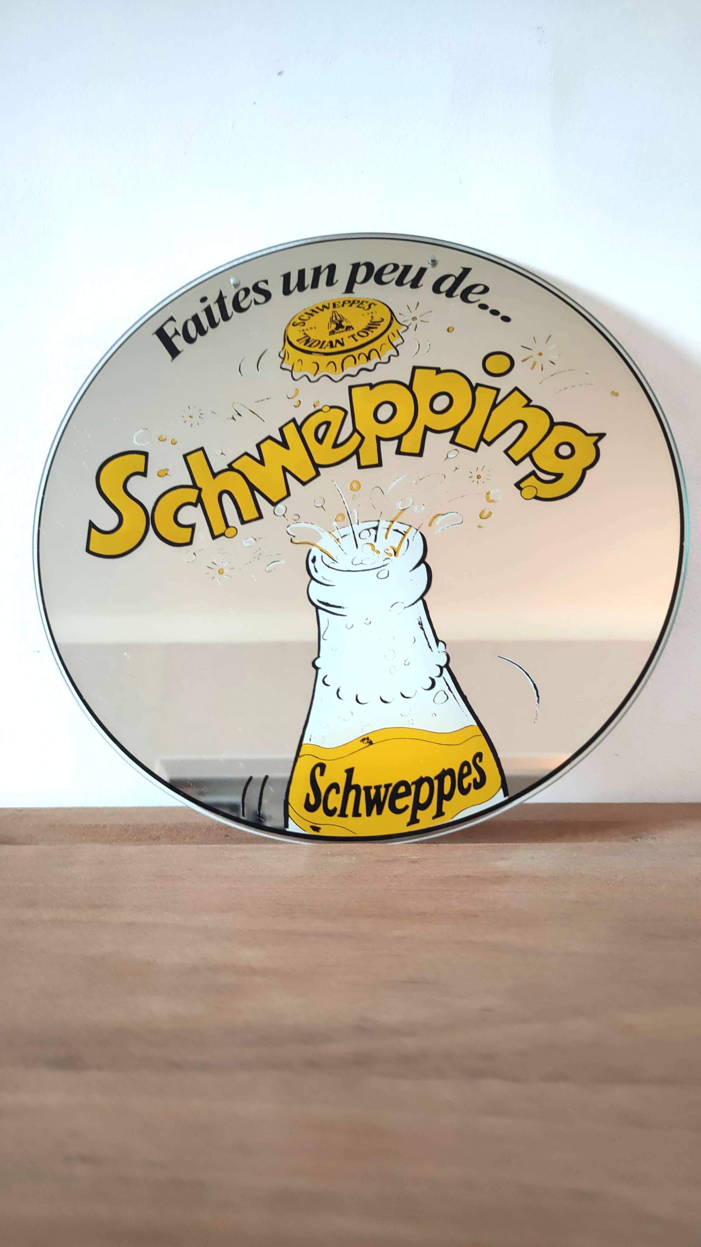 Vintage Schweppes advertising mirror